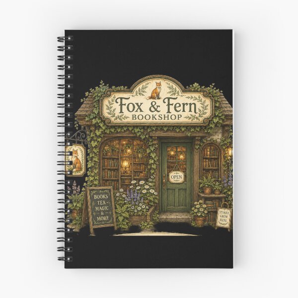 Item preview, Fox & Fern Bookshop | Cozy Cottagecore Bookstore | Whimsical Woodland Reader Design designed and sold by MrDev.