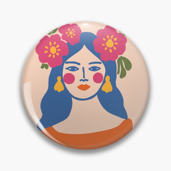 Item preview, Floral Blue Hair Woman  designed and sold by soheedesigns.