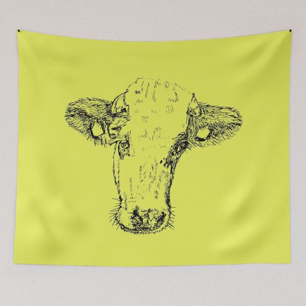 Item preview, Dairy Cow - (#E9F055) designed and sold by The Stippler Process.