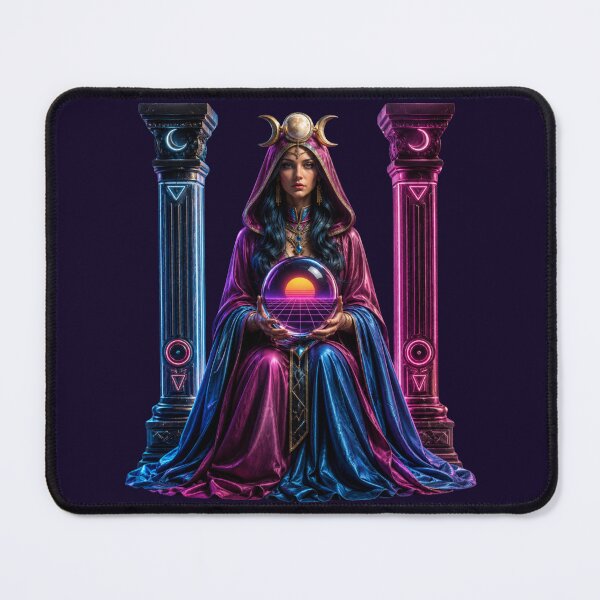 Item preview, Neon Retro High Priestess Tarot Art designed and sold by MarVan-Prints.