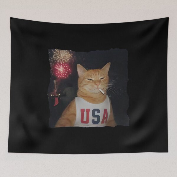 Item preview, Funny Patriotic Orange Cat Vintage 4th of July  designed and sold by CoreyBurch.
