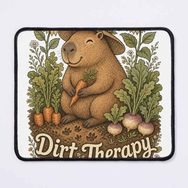 Item preview, Capybara Farmer Cottagecore Dirt Therapy Daily designed and sold by VisualArtsOasis.