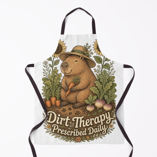 Item preview, Capybara Farmer Cottagecore Dirt Therapy Daily designed and sold by VisualArtsOasis.