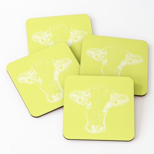 Item preview, Dairy Cow - Light Lines - (#E9F055) designed and sold by The Stippler Process.