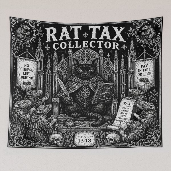 Item preview, Rat Tax Collector – Medieval Gothic Cat | Dark Humor Plaguecore Design designed and sold by Jankes88.