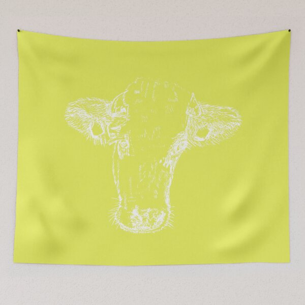 Item preview, Dairy Cow - Light Lines - (#E9F055) designed and sold by The Stippler Process.