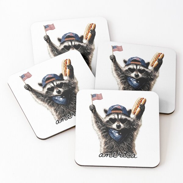 Item preview, Feral & Free Racoon - 4th of July designed and sold by street-vault.