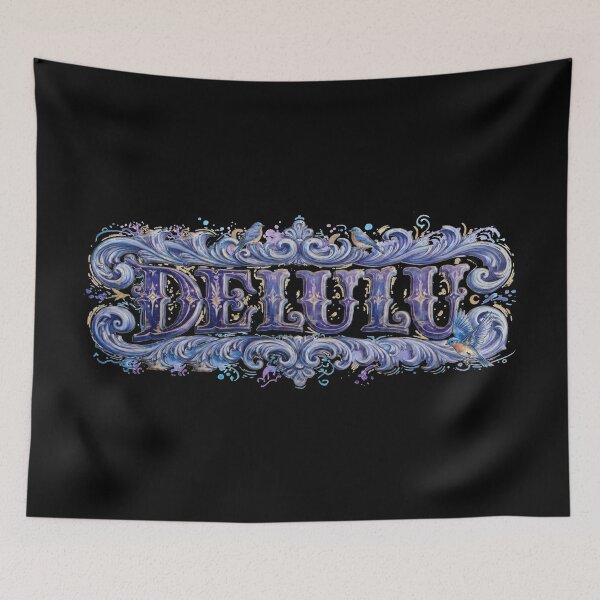 Item preview, DELULU Vintage Typography | Ornate Blue Baroque Lettering | Trendy Gen Z Quote  designed and sold by folskullyz.