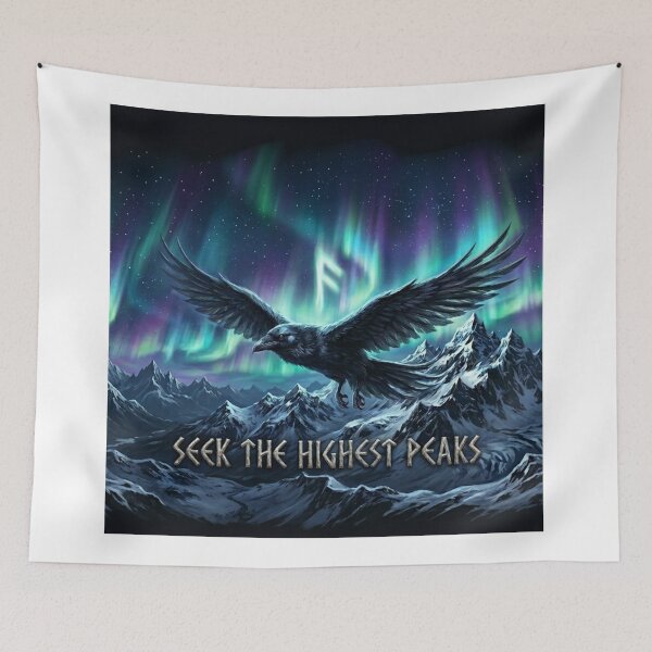 Item preview, Odin's Raven Norse Mythology T-Shirt - Seek The Highest Peaks Viking Graphic designed and sold by Gabe1983.