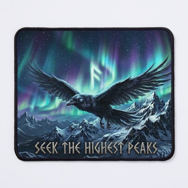 Item preview, Odin's Raven Norse Mythology T-Shirt - Seek The Highest Peaks Viking Graphic designed and sold by Gabe1983.