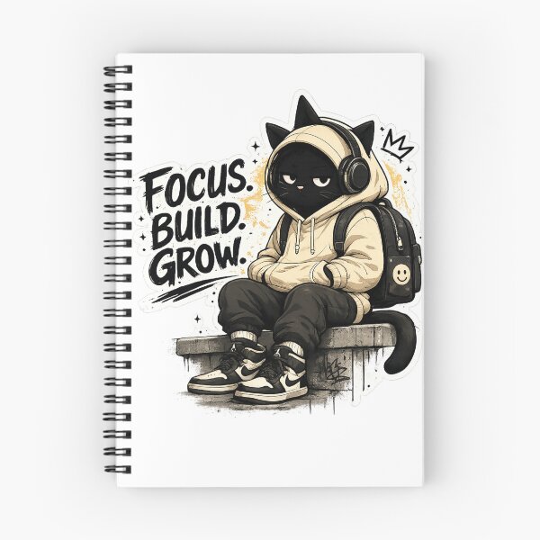 Item preview, Focused Streetwear Cat Building Growth designed and sold by _Stickora_.