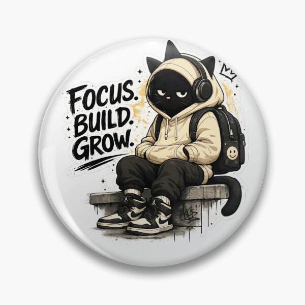 Item preview, Focused Streetwear Cat Building Growth designed and sold by _Stickora_.
