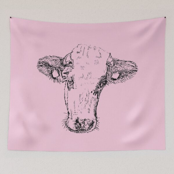 Item preview, Dairy Cow - (#F8C8DC) designed and sold by The Stippler Process.
