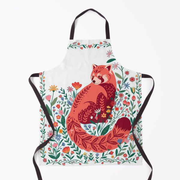 Item preview, Red Panda Folk Art Floral Illustration | Botanical Woodland Animal | Colorful Nature Design designed and sold by ZenAnimeWearz.