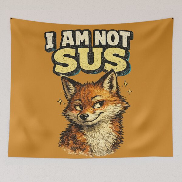 Artikelvorschau, Ich bin nicht verdächtig! Grinsender Fuchs – Lustiges Gamer-Meme – Among Us Humor | Geschenk für Fuchs-Fans entworfen und verkauft von irfanshikh.