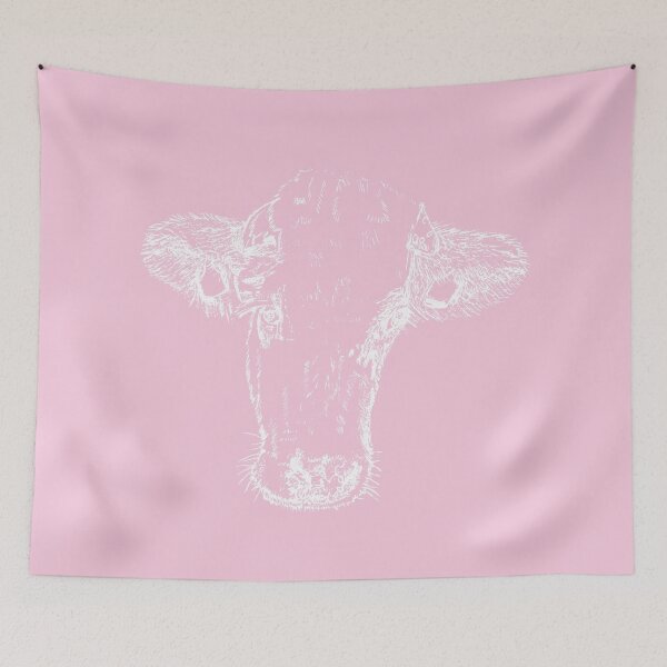Item preview, Dairy Cow - Light Lines - (#F8C8DC) designed and sold by The Stippler Process.