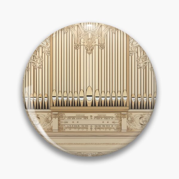 Item preview, Art Nouveau Pipe Organ Illustration with Elegant Botanical Carvings designed and sold by pinkal.