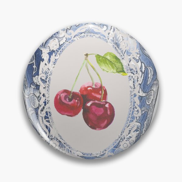 Item preview, Vintage Sweet Cherry in Blue Chinoiserie Vase  designed and sold by Atlasoloji.