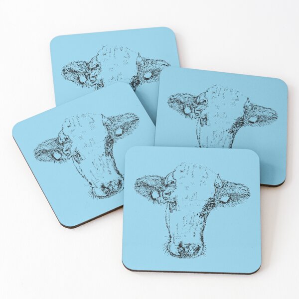 Item preview, Dairy Cow - (#87CEEB) designed and sold by The Stippler Process.
