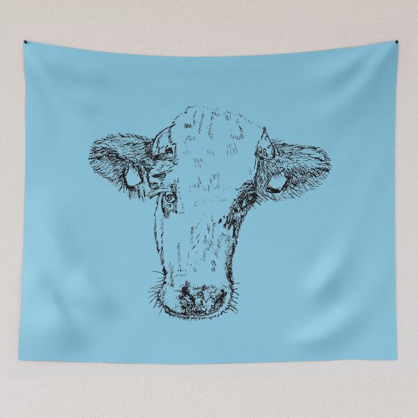Item preview, Dairy Cow - (#87CEEB) designed and sold by The Stippler Process.