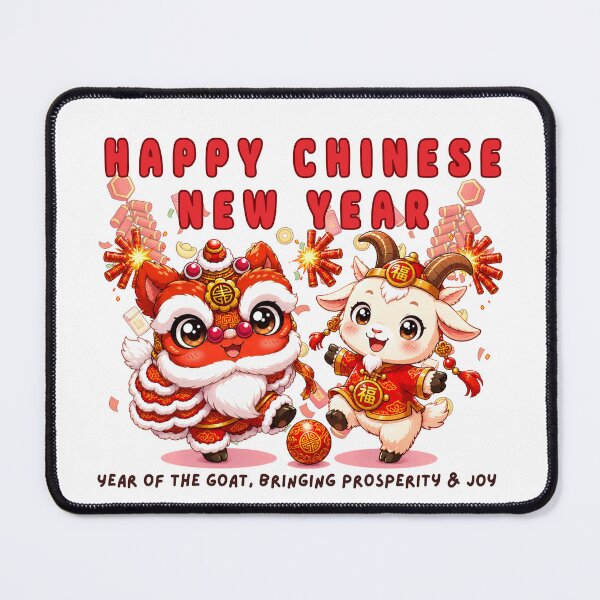 Item preview, Happy Chinese New Year Year of the Goat Kawaii Lion Dance Lucky Goat Lunar New Year Design designed and sold by Beeform.