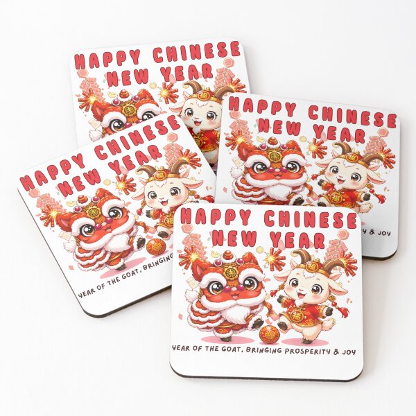 Item preview, Happy Chinese New Year Year of the Goat Kawaii Lion Dance Lucky Goat Lunar New Year Design designed and sold by Beeform.