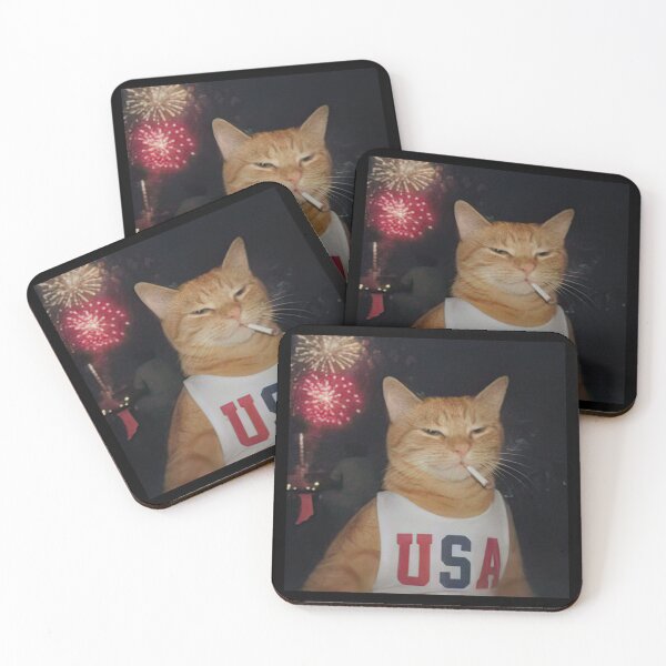 Item preview, Funny Patriotic Orange Cat Vintage 4th of July  designed and sold by CoreyBurch.