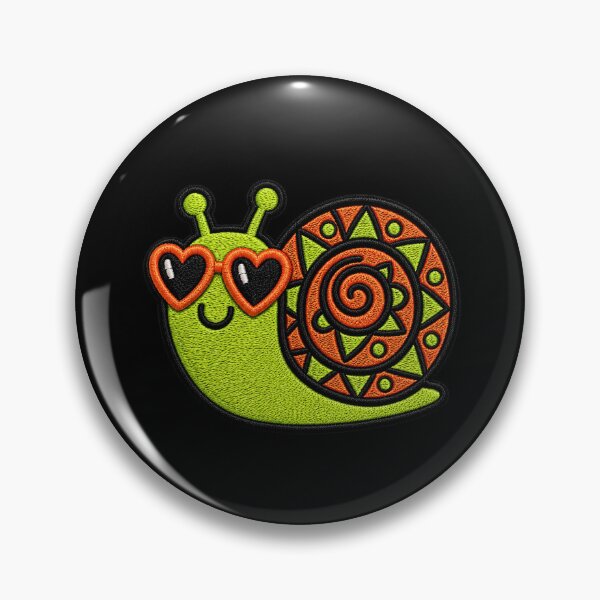 Item preview, Cool Snail Embroidery Patch | Kawaii Snail with Heart Sunglasses designed and sold by ColorSplash123.