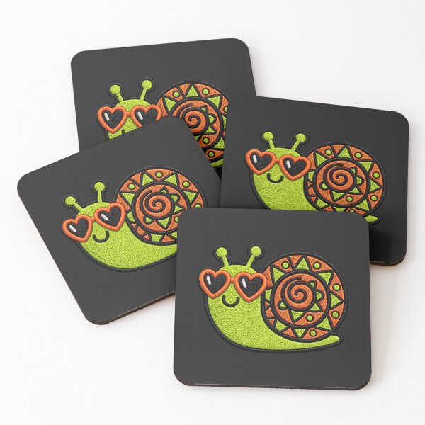 Item preview, Cool Snail Embroidery Patch | Kawaii Snail with Heart Sunglasses designed and sold by ColorSplash123.
