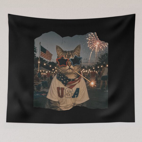 Item preview, Funny Patriotic Cat Vintage 4th of July  designed and sold by CoreyBurch.