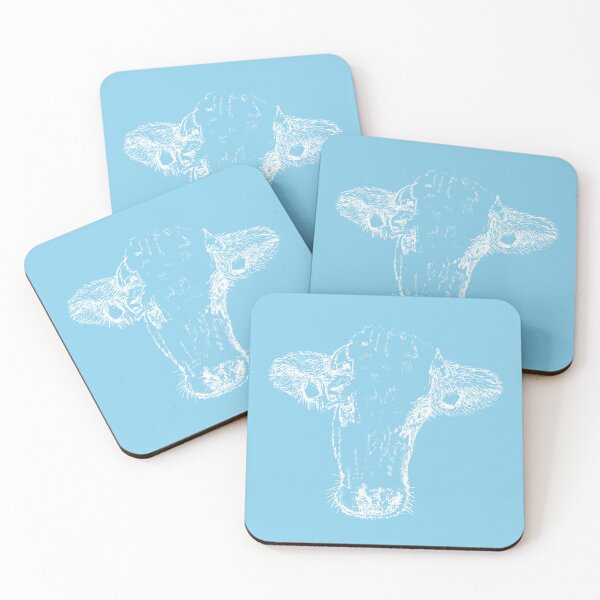 Item preview, Dairy Cow - Light Lines - (#87CEEB) designed and sold by The Stippler Process.