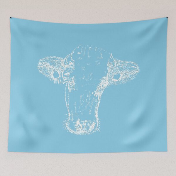 Item preview, Dairy Cow - Light Lines - (#87CEEB) designed and sold by The Stippler Process.