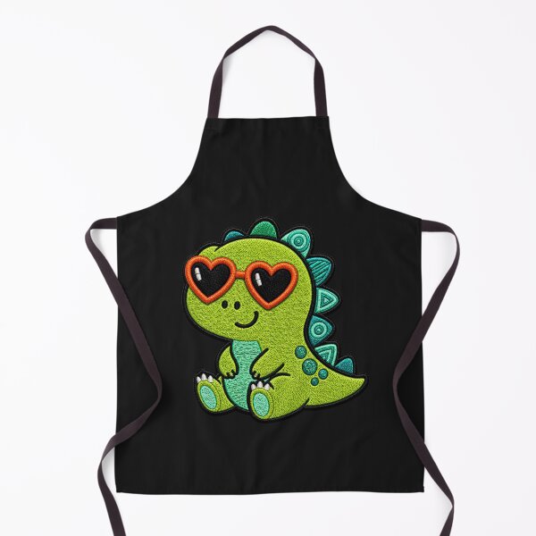 Item preview, Cute Dinosaur Embroidery Patch | Kawaii Dino with Heart Sunglasses designed and sold by ColorSplash123.