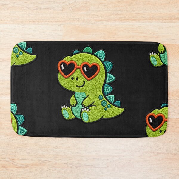 Item preview, Cute Dinosaur Embroidery Patch | Kawaii Dino with Heart Sunglasses designed and sold by ColorSplash123.