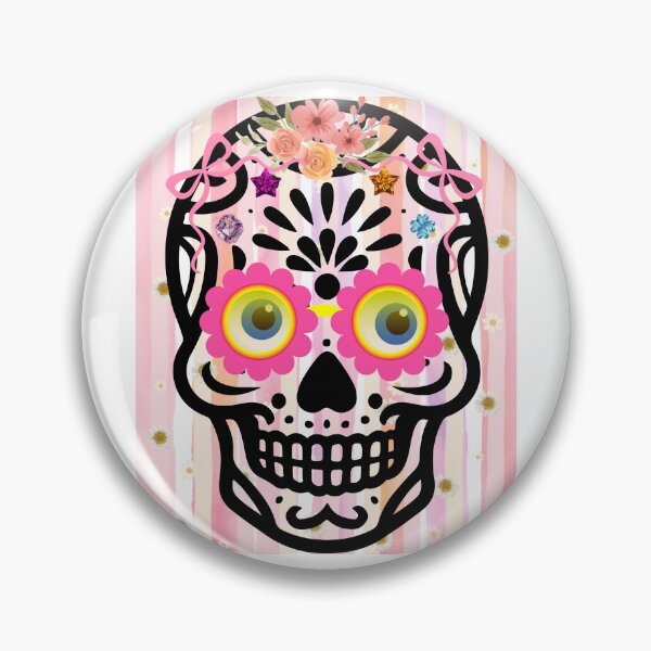 Item preview, Aesthetic Floral Sugar Skull Design - Spooky Cute Y2K Halloween Vibes designed and sold by VibranPalette.