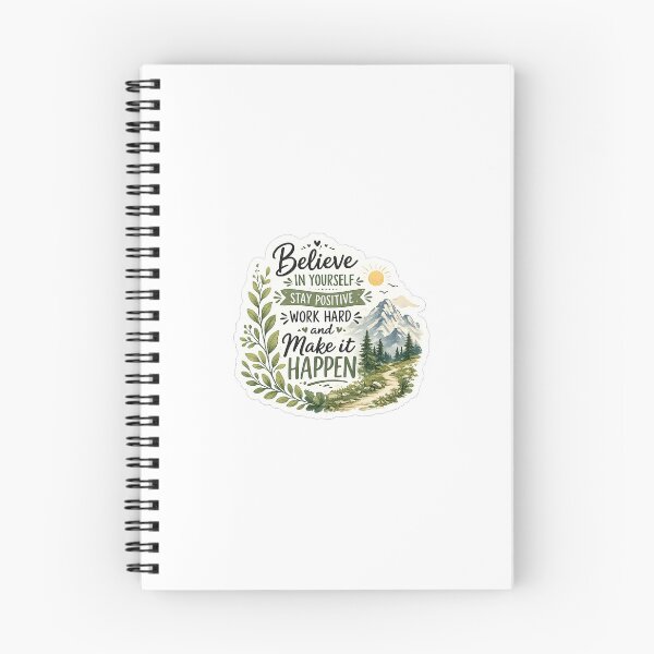 Item preview, Believe in Yourself Motivational Sticker | Nature Mountain Quote PNG designed and sold by Ishratparween11.