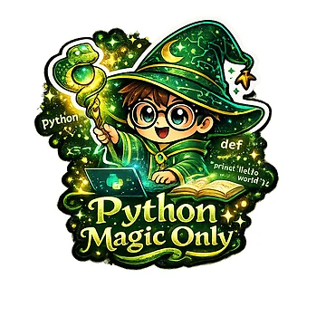 Artwork thumbnail, Python Magic Only Sticker | Cute Python Programmer Wizard | Funny Coding Developer Sticker by MinimalMood Studio