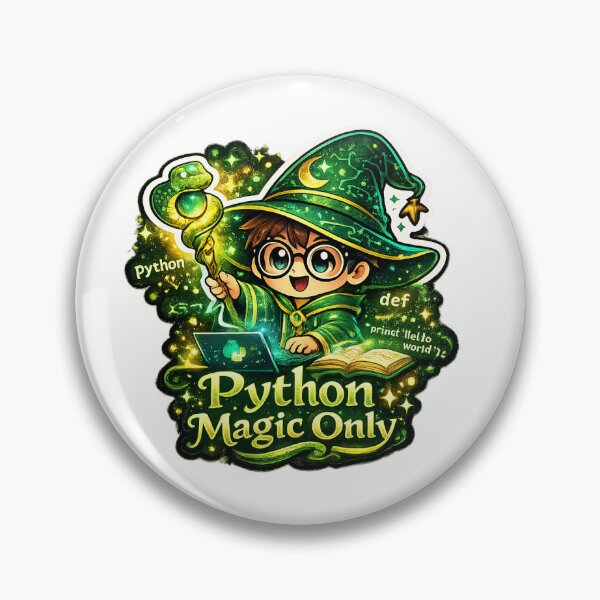 Item preview, Python Magic Only Sticker | Cute Python Programmer Wizard | Funny Coding Developer Sticker designed and sold by MinimalMood Studio.
