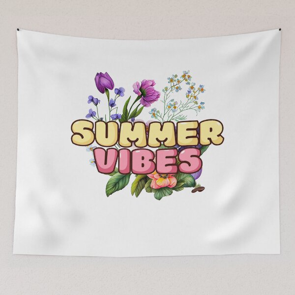 Item preview, Summer Vibes Floral Typography Design designed and sold by NightSpell.