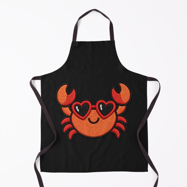 Item preview, Playful Crab Embroidery Patch | Kawaii Crab with Heart Sunglasses designed and sold by ColorSplash123.