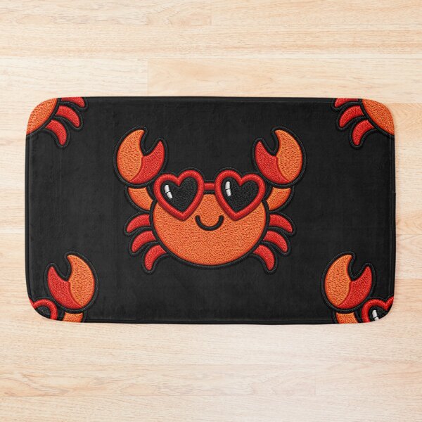 Item preview, Playful Crab Embroidery Patch | Kawaii Crab with Heart Sunglasses designed and sold by ColorSplash123.