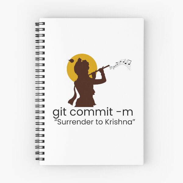 Item preview, Git commit -m "surrender to krishna" designed and sold by BhaktiByte.