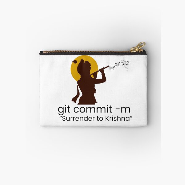 Item preview, Git commit -m "surrender to krishna" designed and sold by BhaktiByte.