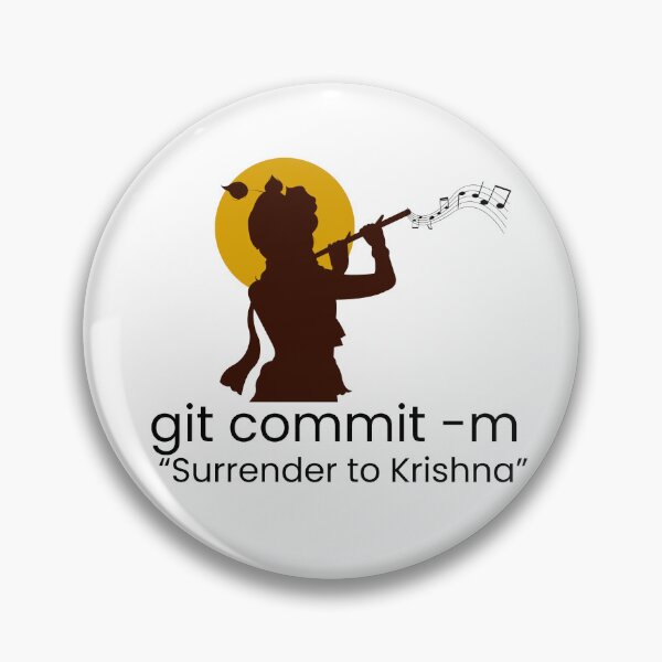 Item preview, Git commit -m "surrender to krishna" designed and sold by BhaktiByte.