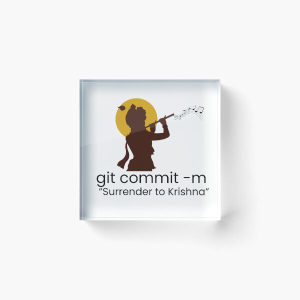 Item preview, Git commit -m "surrender to krishna" designed and sold by BhaktiByte.