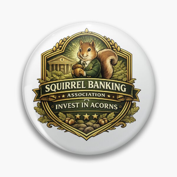 Item preview, Squirrel Banking Association – Invest in Acorns Funny Finance Parody Sticker designed and sold by MrDev.