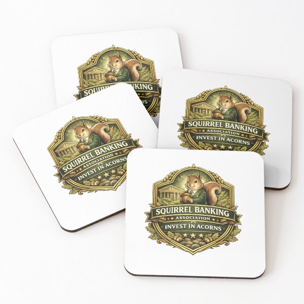 Item preview, Squirrel Banking Association – Invest in Acorns Funny Finance Parody Sticker designed and sold by MrDev.