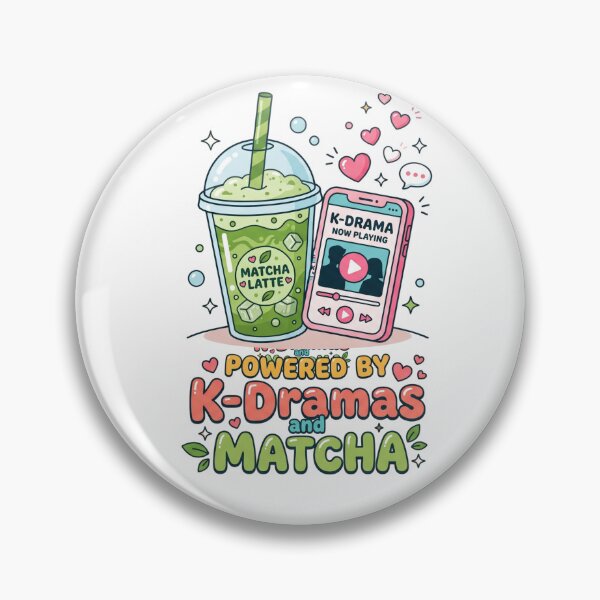 Item preview,  Cute K-Drama Lover Gift Powered K-Dramas and Matcha designed and sold by HappyHarmony40.