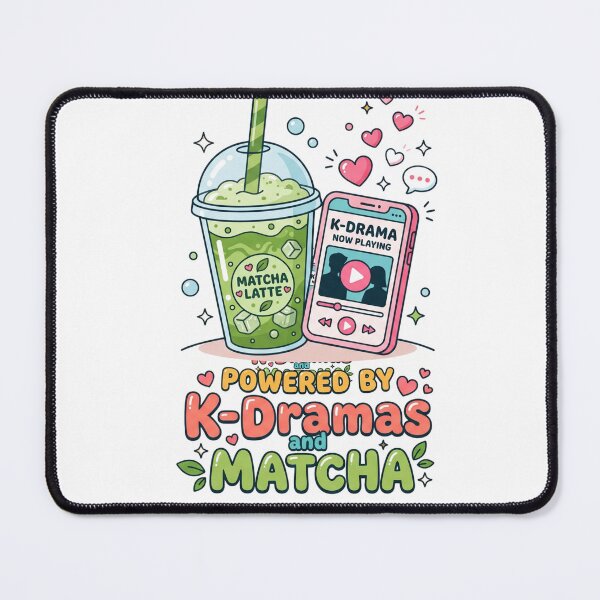 Item preview, Cute K-Drama Lover Gift Powered K-Dramas and Matcha designed and sold by HappyHarmony40.