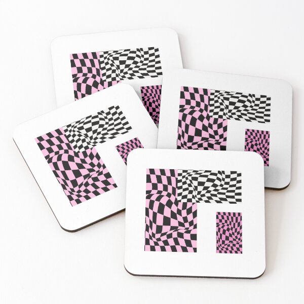 Item preview, Pink and Black Wavy Checkerboard Pattern designed and sold by Theselinara.